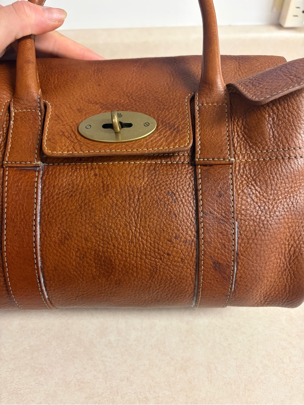 Mulberry Small Bayswater Oak Pebble Leather Satchel - Picture 4 of 15